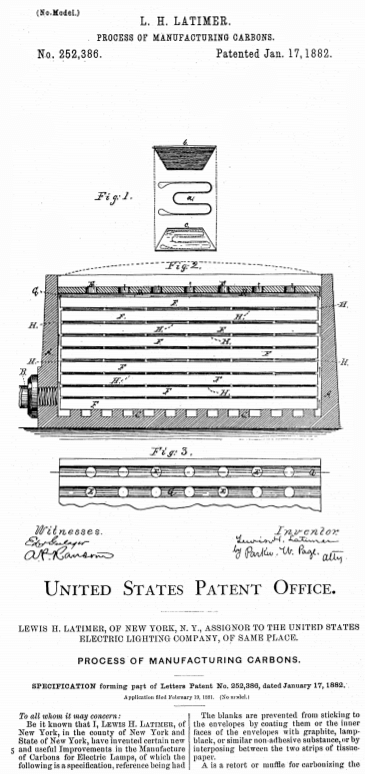 Lewis H. Latimer Patent 252386