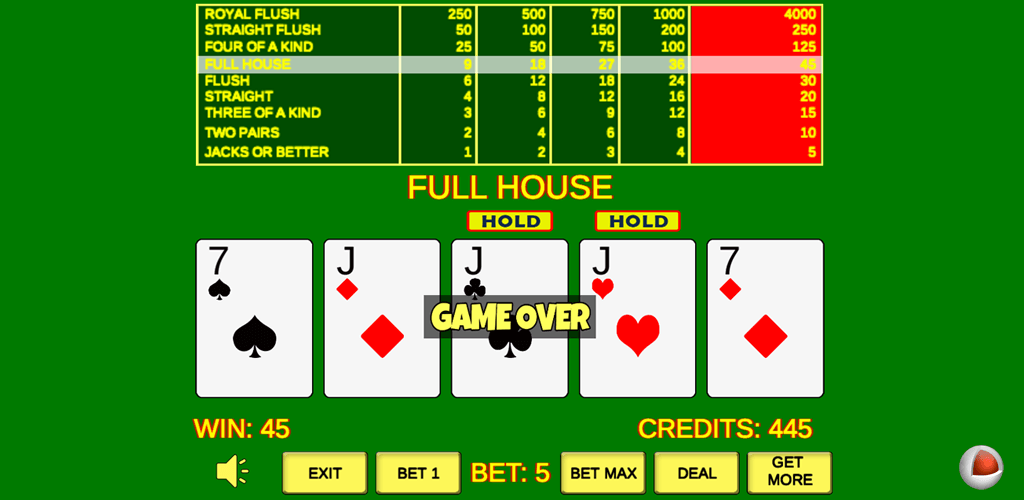 Video Poker Jacks or Better Game app