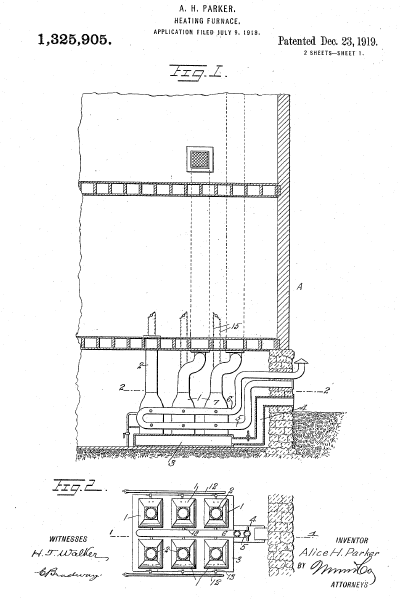 Alice H. Parker Furnace Patent