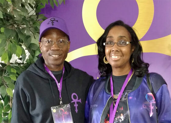 Hugh Smith and friend at Prince's Paisley Park, Minnesota