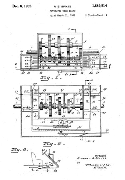 Richard B. Spikes Automobile Transmission Patent