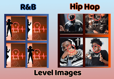 RnB and Hip Hop Quiz App Level Images