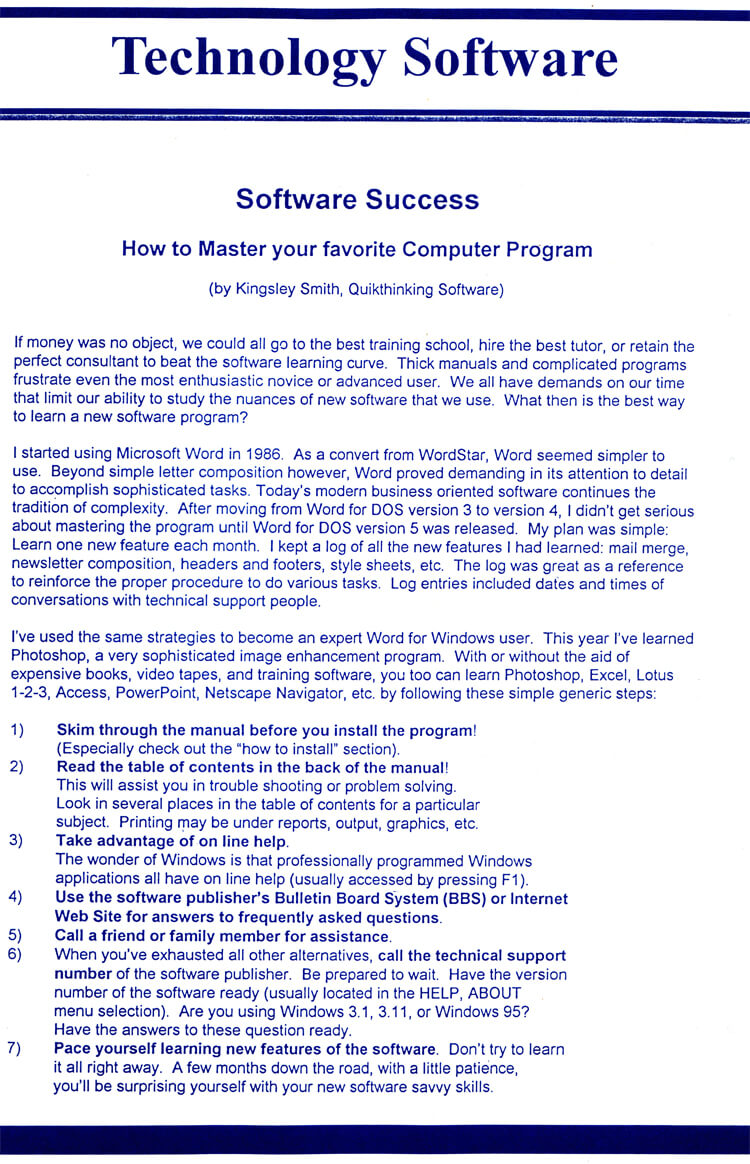 How To Master your Favorite Computer Program
