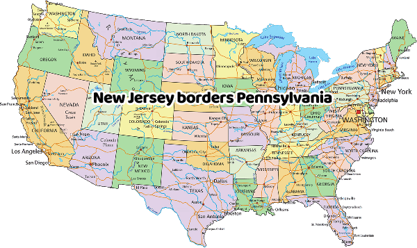 USA Map with text next to Pennsylvania