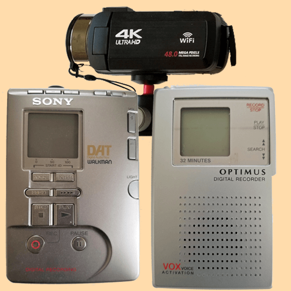 4K camcorder, DAT recorder and digital recorder