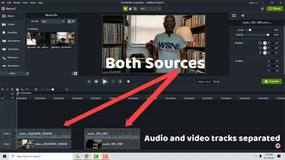 Video and audio files in Camtasia Studio